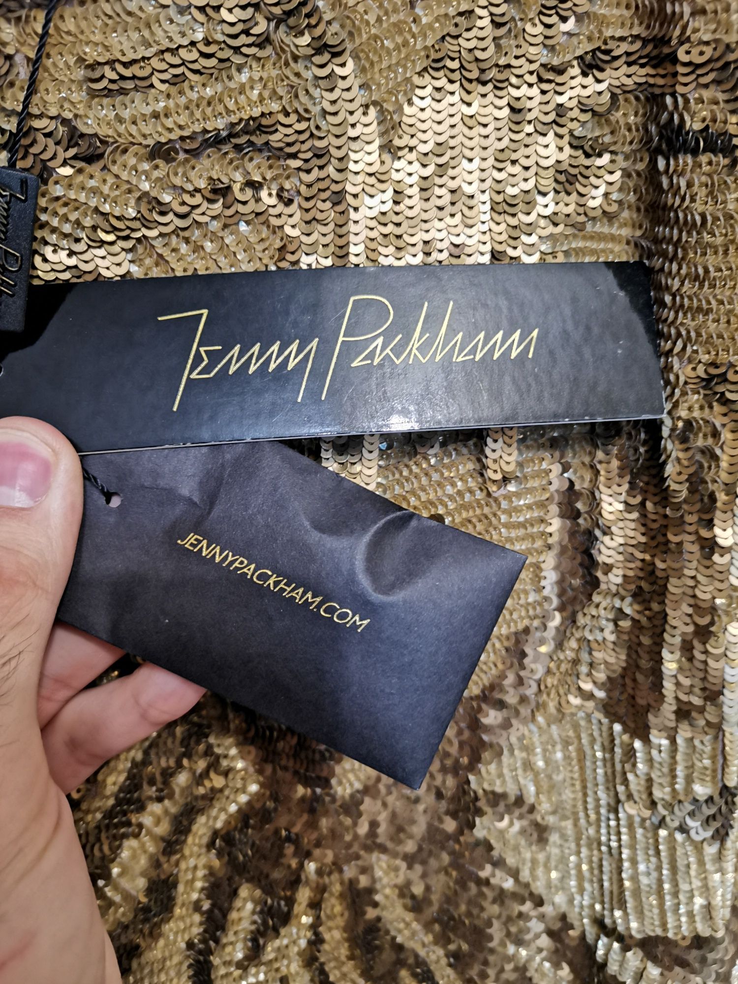 Jenny Packham дизайнерское платье вечернее платье коктейльное золото