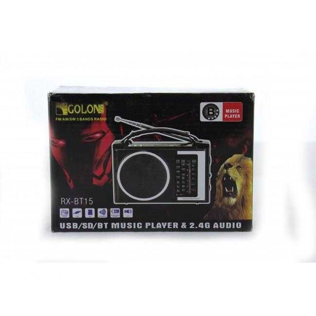 Радіоприймач Golon RX-BT15/BT16 220В Bluetooth FM USB SD батарейки