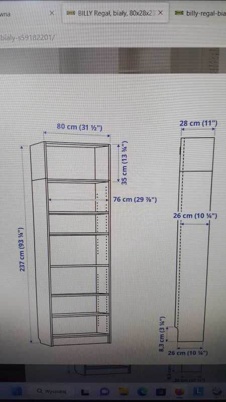 IKEA Regały Billy 80x28x237