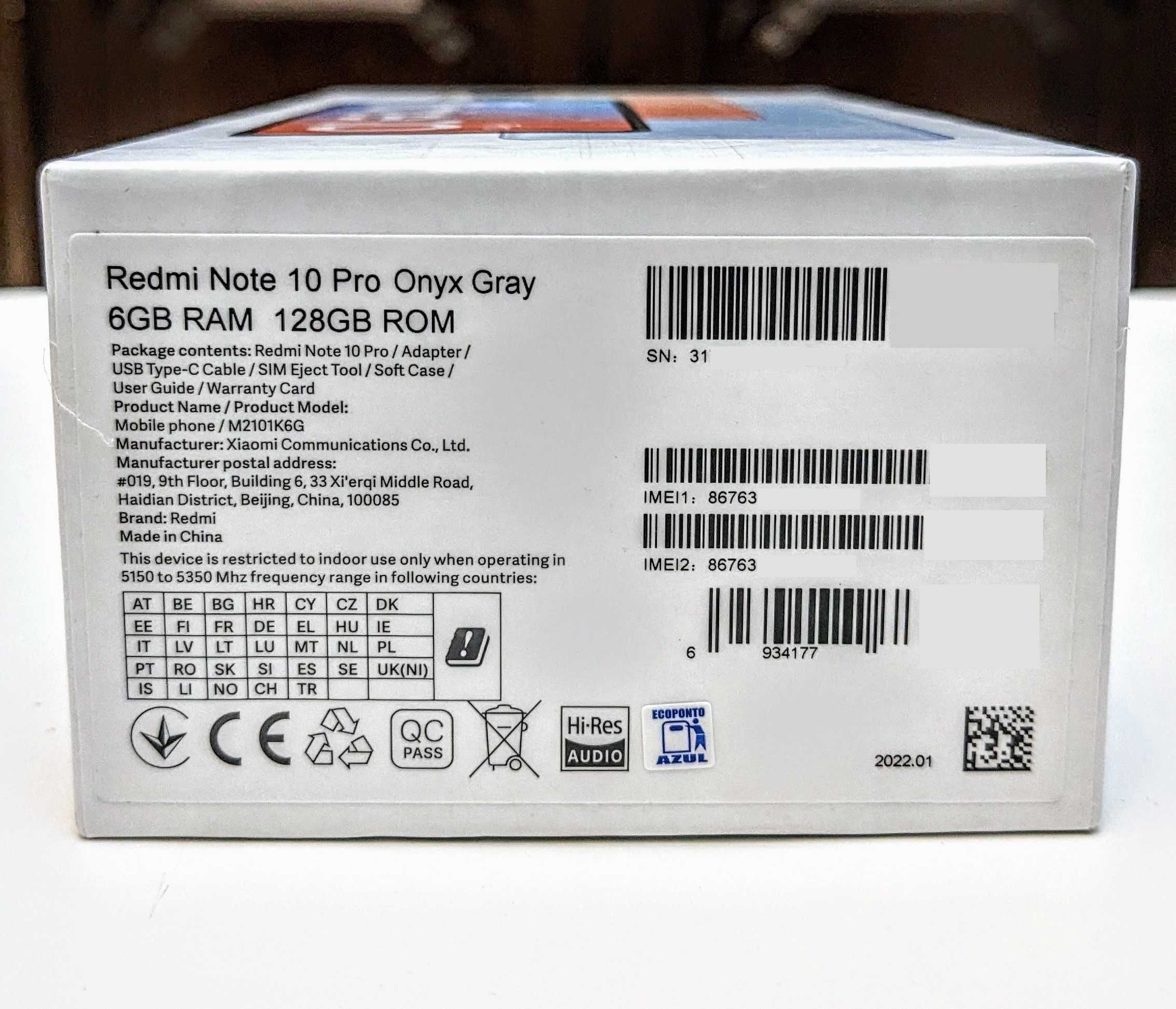 Telemovel Xiaomi Redmi Note 10 PRO 6GB RAM 128GB | Com Garantia