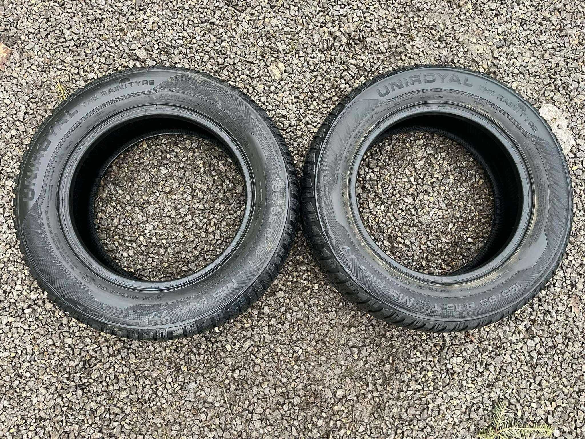 Opony 195/65R15 Uniroyal MS Plus 77 Zima 2sztuki 6,38mm bieżnika