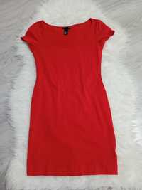 Платье красное трикотажное H&M червона сукня платье футболка