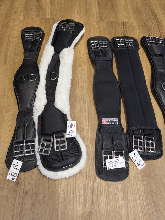 Popręg 55 cm, futerko, skórzany, sympatex,