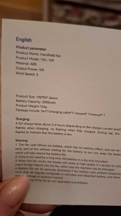 Przenośny mini wentylator ręczny USB