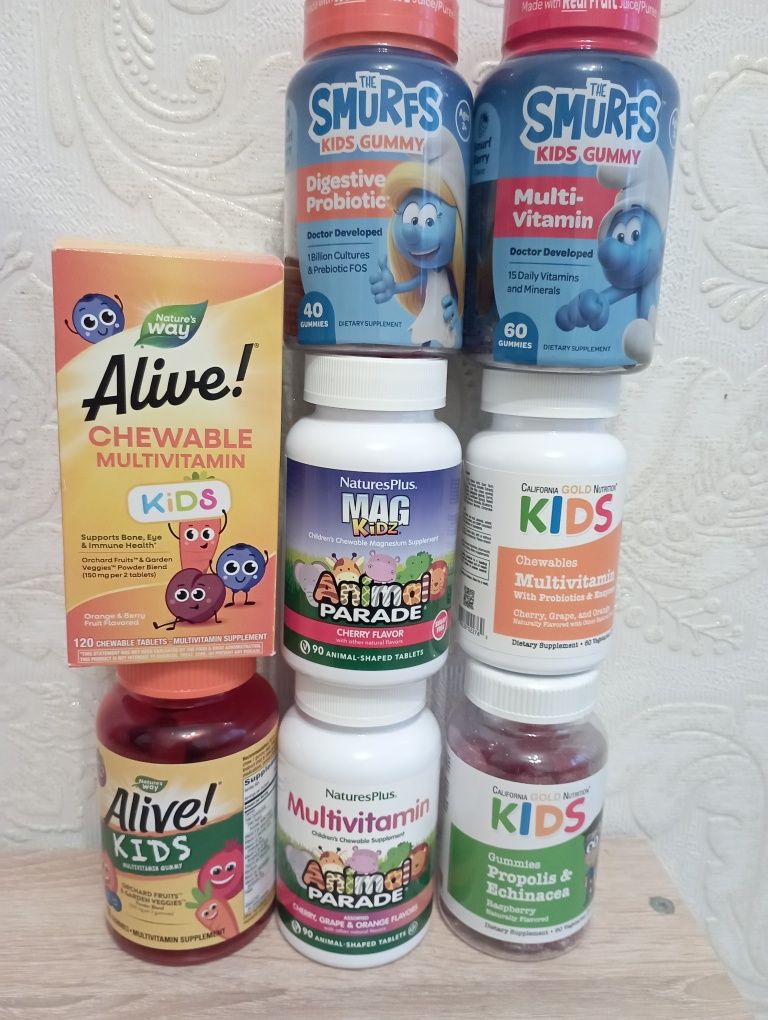 Вітаміни для дітей Alive! Магній, пробіотики,бузина, прополіс