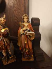 Św Urszula figura z drewna 20cm polichromia