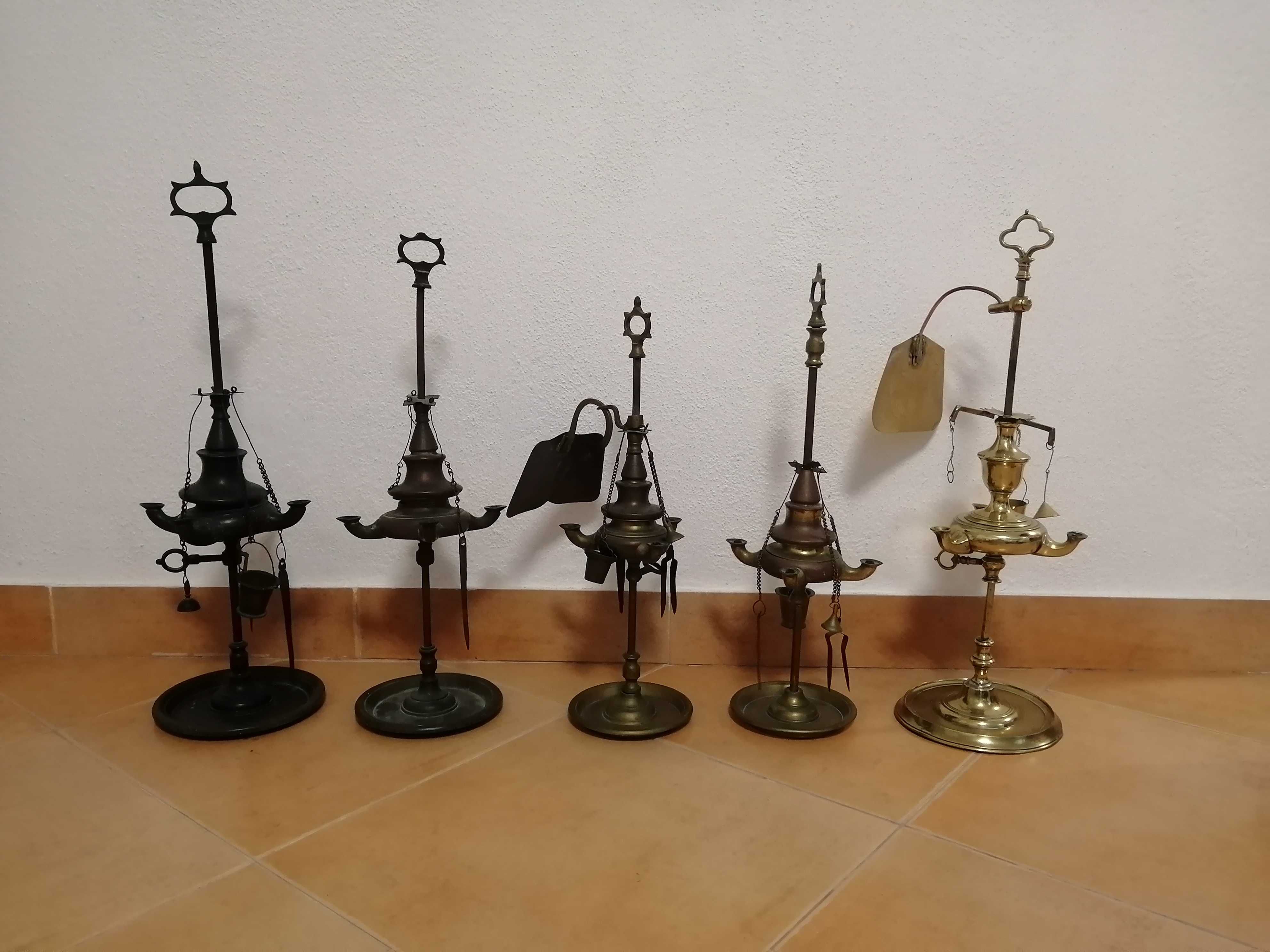 Lamparinas antigas - lote de 5 peças