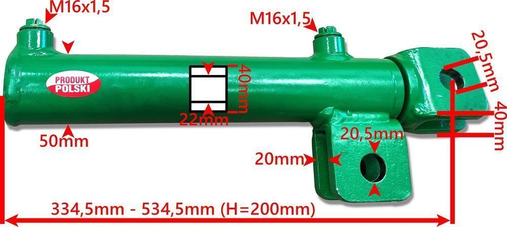 Siłownik Hydr. 40x22 SKOK 200 POZIOMOWANIA PŁUGA [2798]