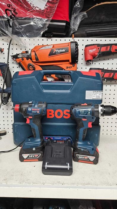 Zestaw Bosch Wkrętarka GSB18V-55 + Klucz udarowy Bosch GDX18V-200 2x4a