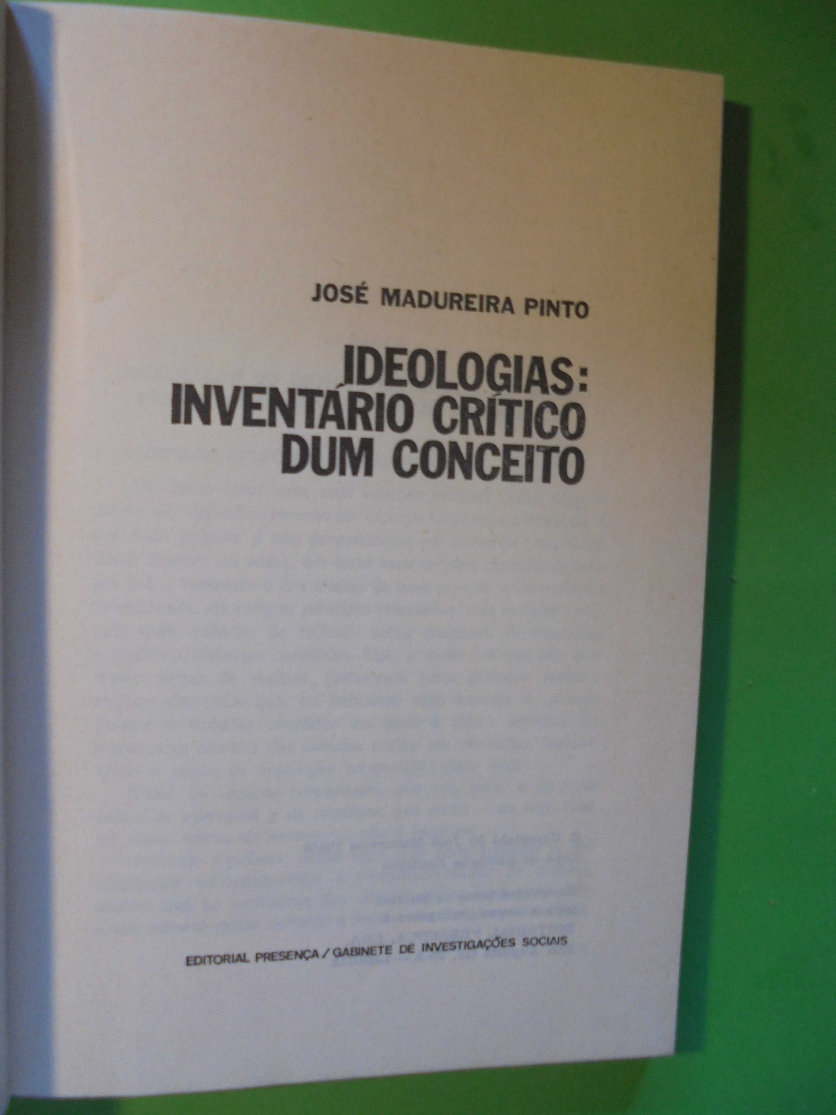 Pinto (José Madureira);Ideologias;Inventário Crítico dum Conceito