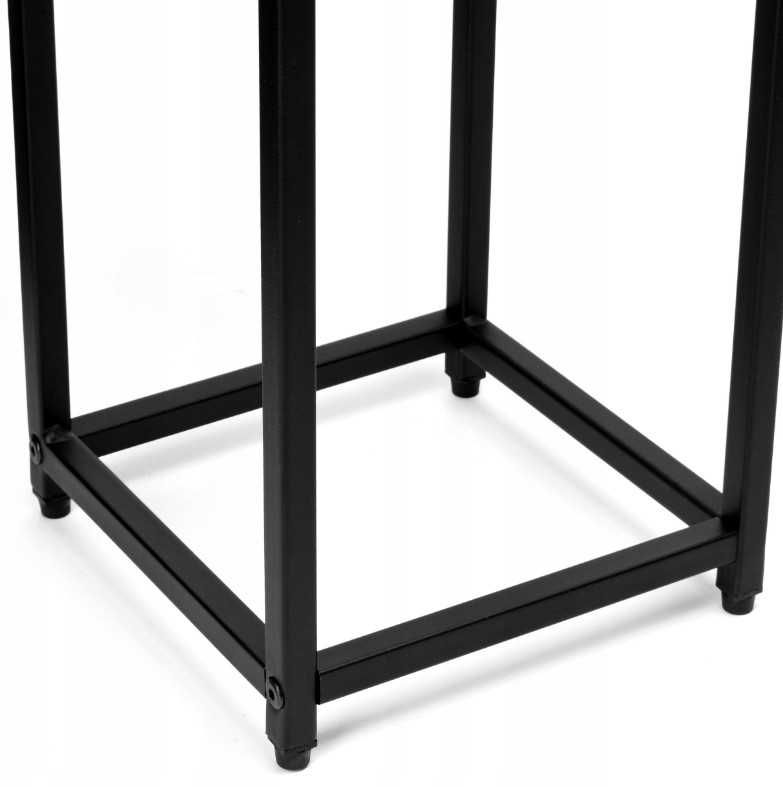 Kwietnik Stojący Stojak Metalowy na Kwiaty Loft Czarny 42cm