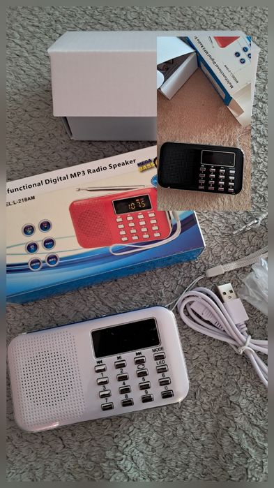 Mini radio z latarką led AM/FM mp3 USB Nowe