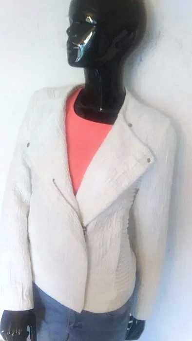 biała kurtka bluza ramoneska bomberka biker jacket HM r. 36/38