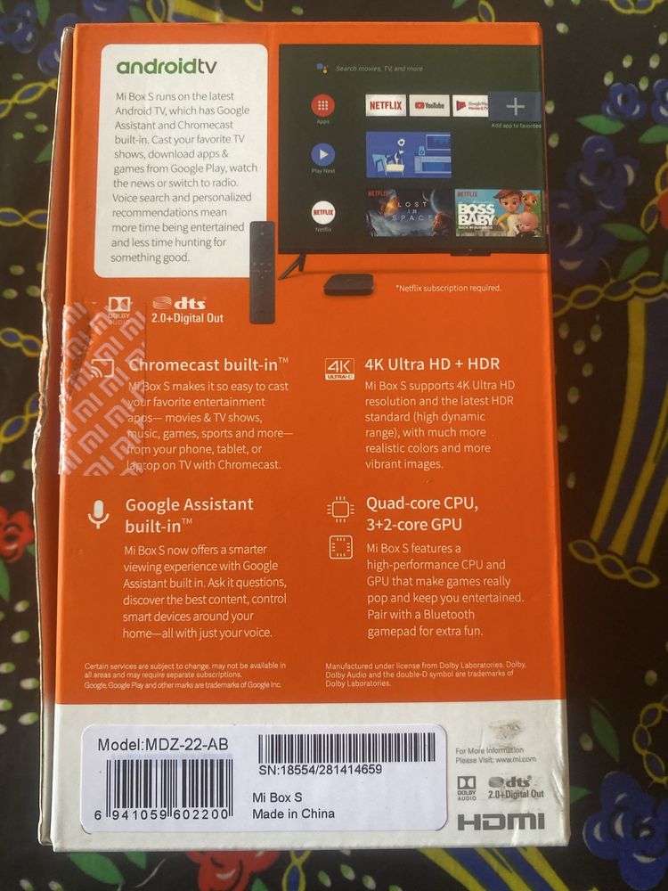 Box  -Mi Box (S) 4KUltra HD ( 3 geracao )