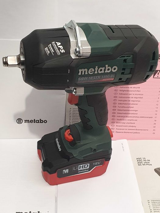 Komplet klucz  + aku 18v 6,2Ah METABO SSW 18 LTX 1450 BL moc 1900Nm