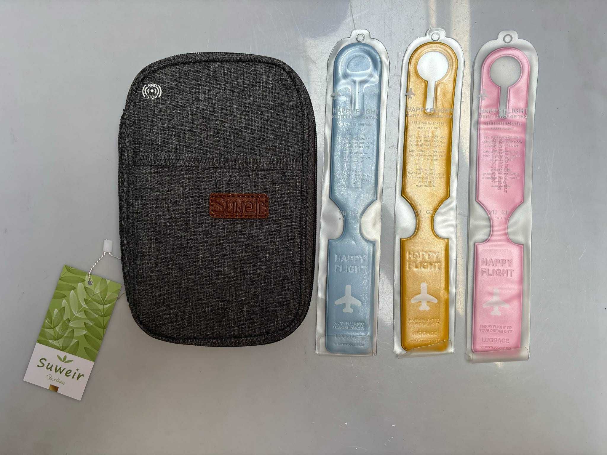 Portfel Saszetka Organizer podróżny z ochroną RFID Etui na dokumenty
