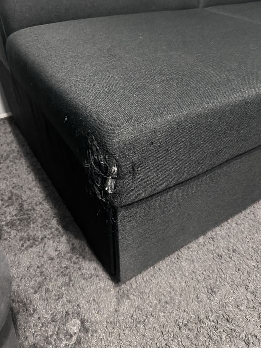 Jysk narożnik SAHL ciemnoszary z funkcja spania ze skrzynką + kanapa