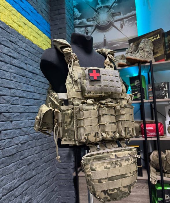 Плитоноска оригінал Single Sword мультикам + бокові кармани плитоноска