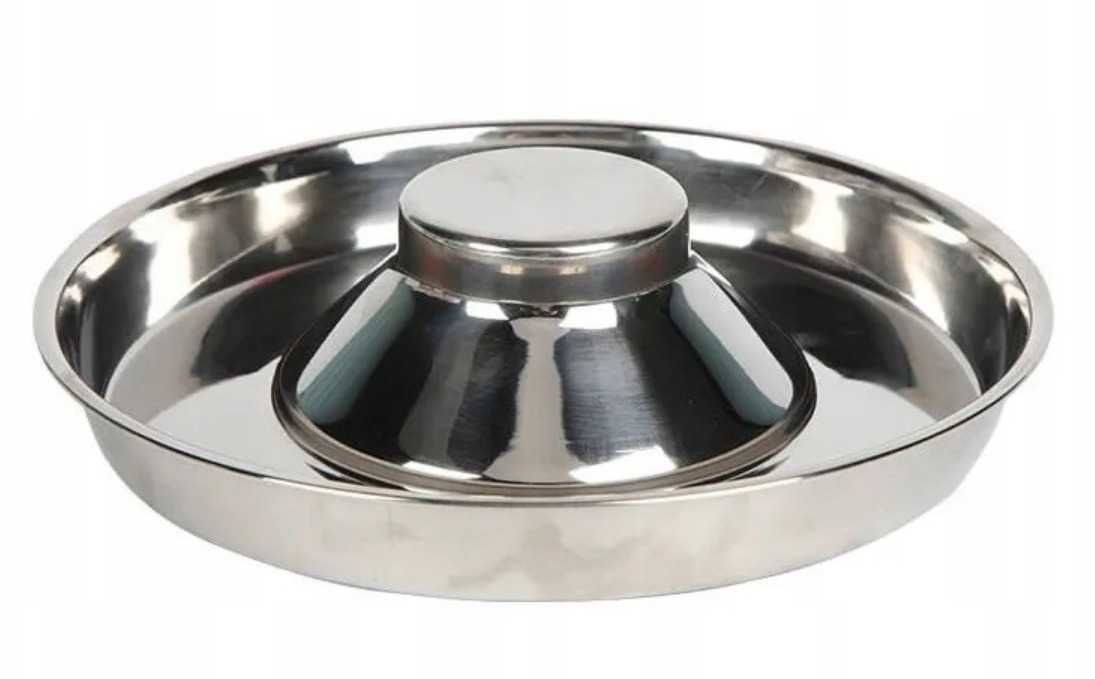 Miska metalowa 1,4L 26cm dla psa kota zwierząt miseczka na pokarm wodę