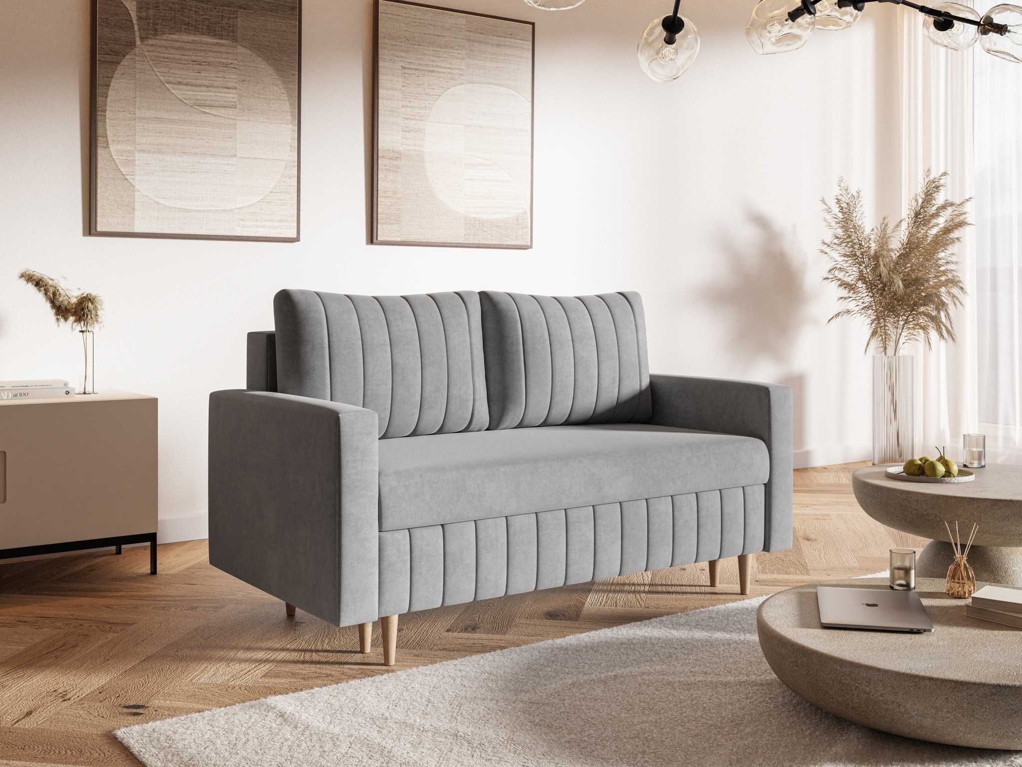 Sofa rozkładana z funkcją spania skandynawska 160 cm Scandi