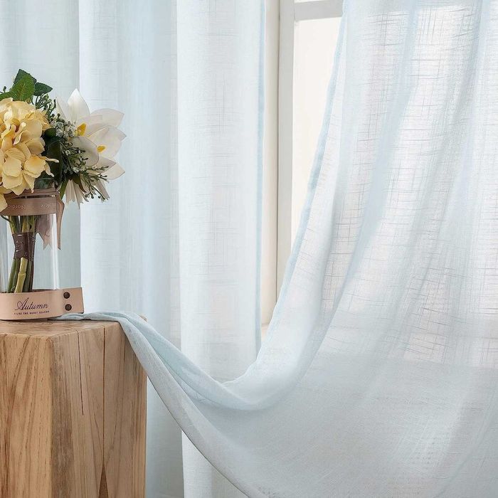 MIULEE Zestaw zasłon zasłony oczka jasnoniebieskie
