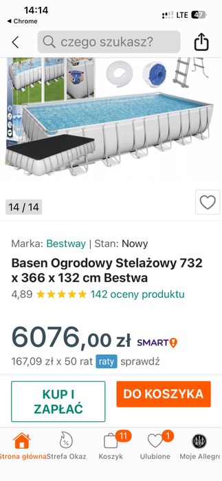 Basen ogrodowy stelażowy Bestway 7m