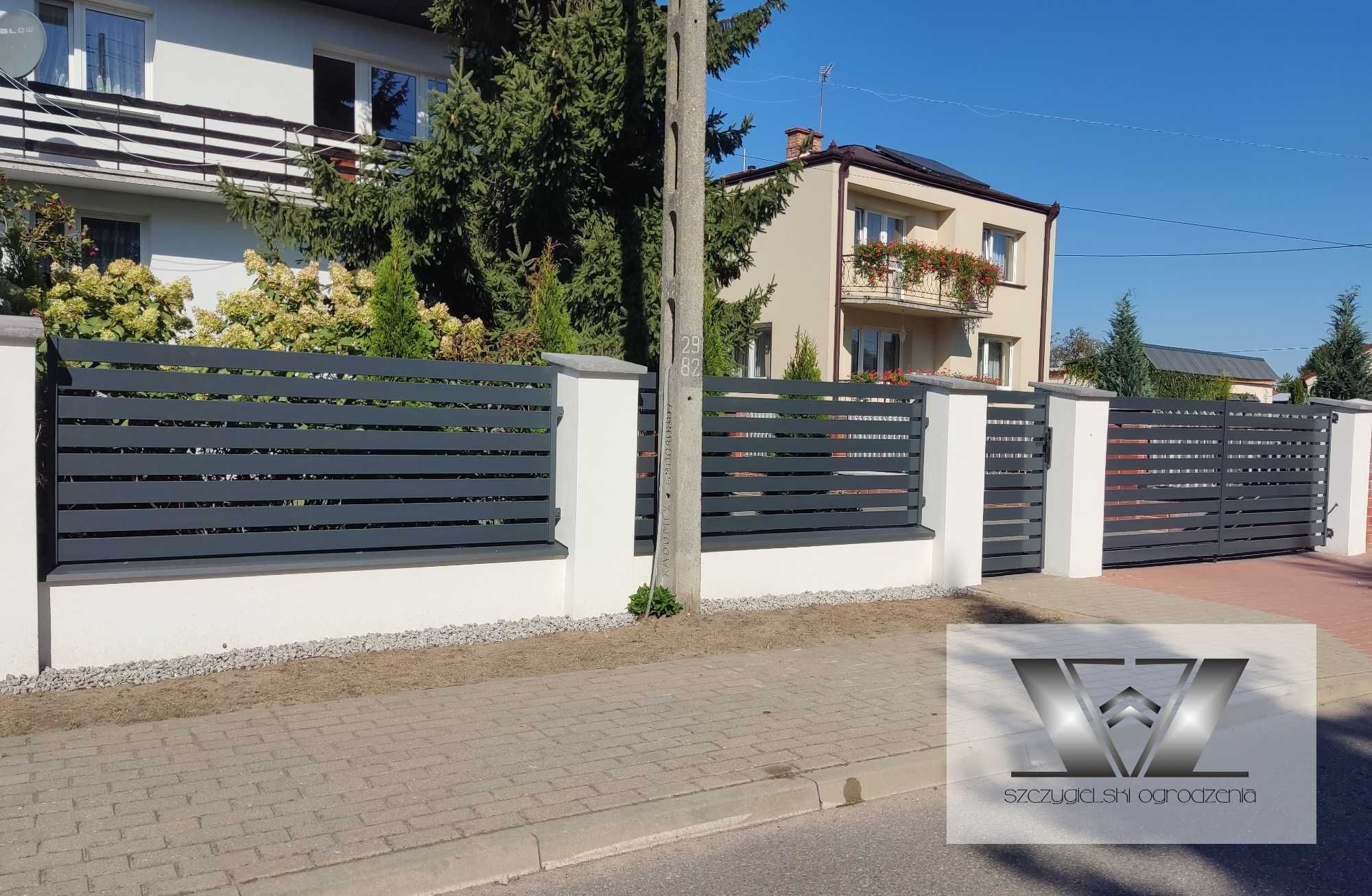 Brama wjazdowa dwuskrzydłowa ogrodzeniowa nowoczesna 1,4x4/100x20 GRAF
