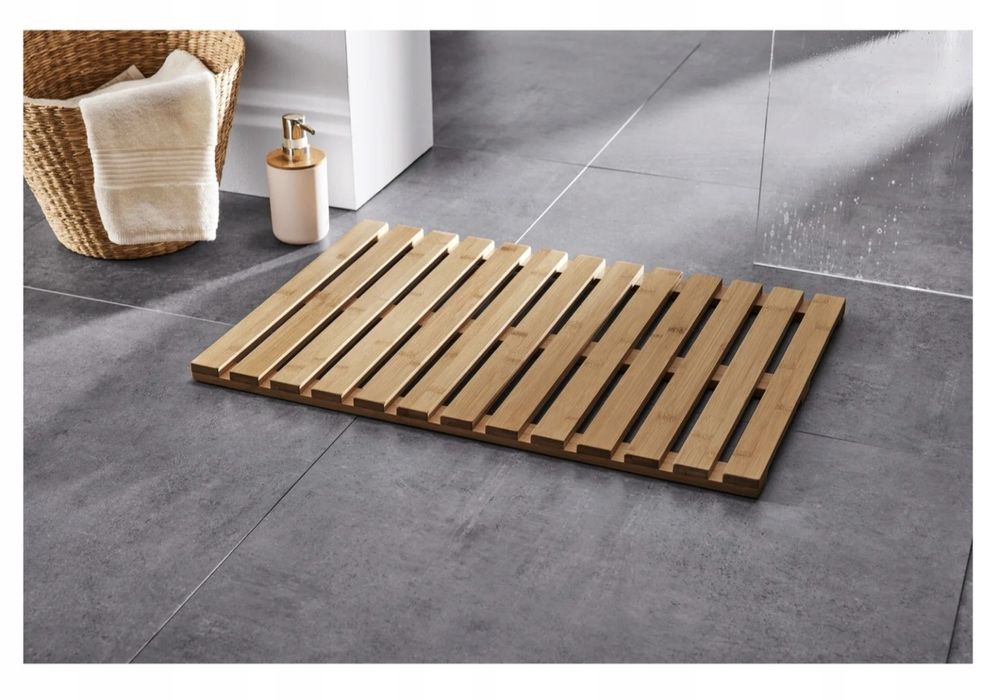 Bambusowa Mata Łazienkowa LIVARNO HOME 40 x 60 cm Wytrzymała Drewniana