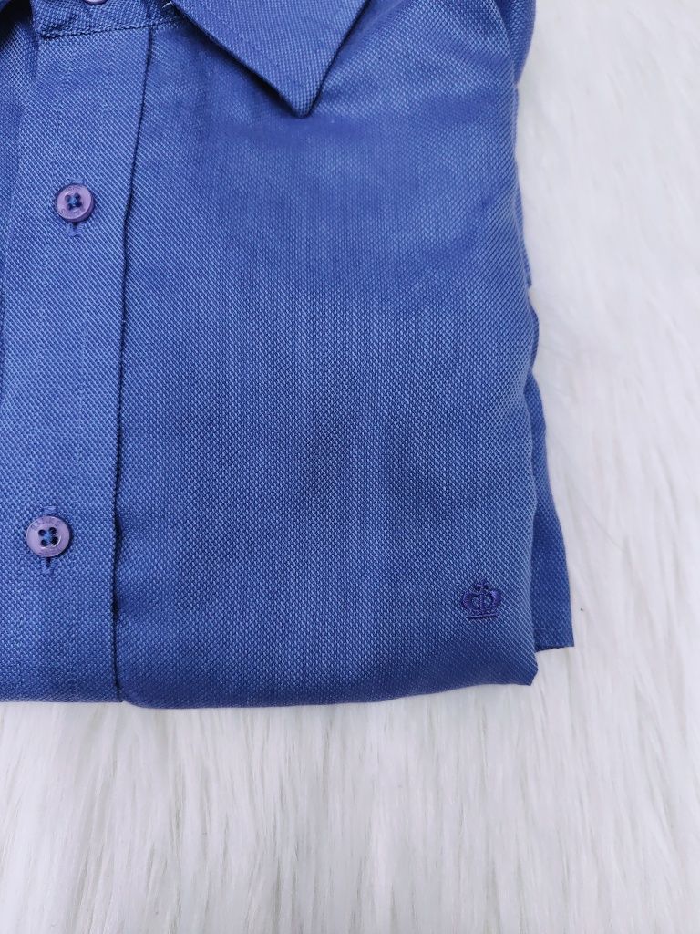 Koszula męska gładka długi rękaw niebieska oryginalna XL XXL