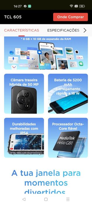 TCL 605 12gb RAM novo a prova de água/factura e garantia d 3 anos/capa