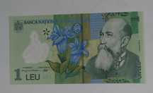 banknot  1 leu , Rumunia , polimer  , UNC
