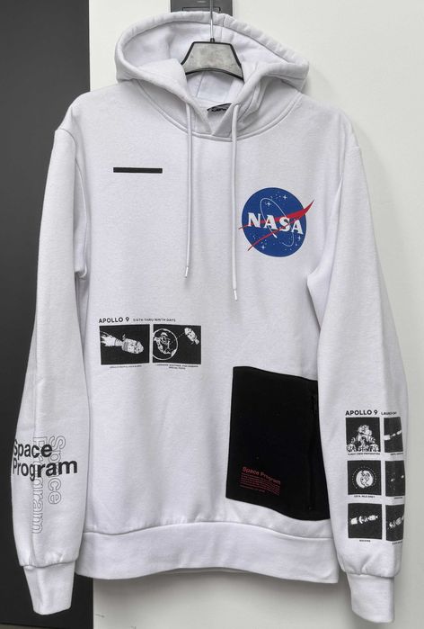 CROPP biała bluza z kapturem NASA - XS