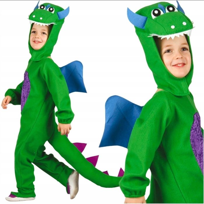 Strój kombinezon dla dzieci smok dinozaur r. 92 r. 104