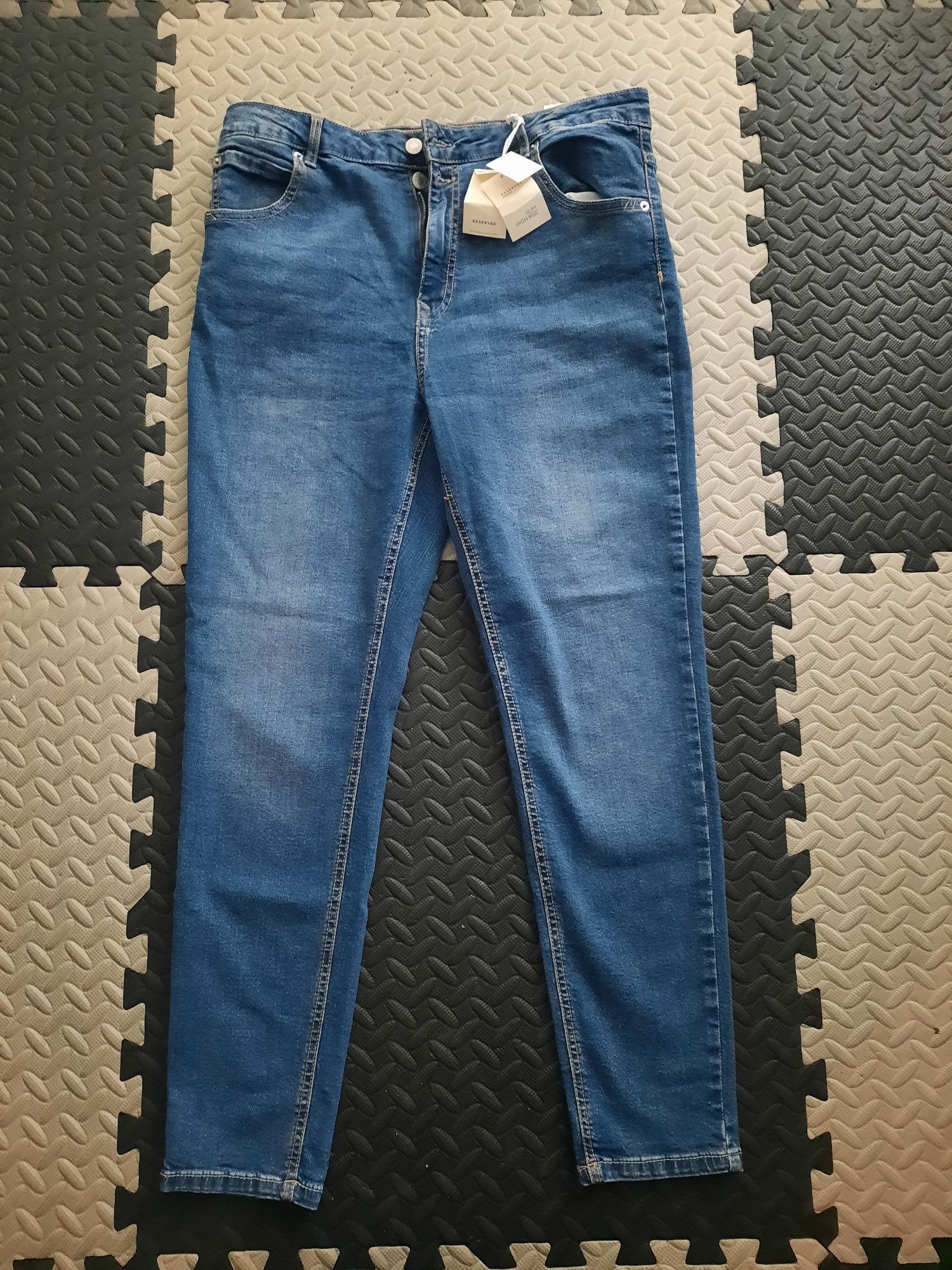 Nowe jeansy Reserved 46 xxxl slim high rise