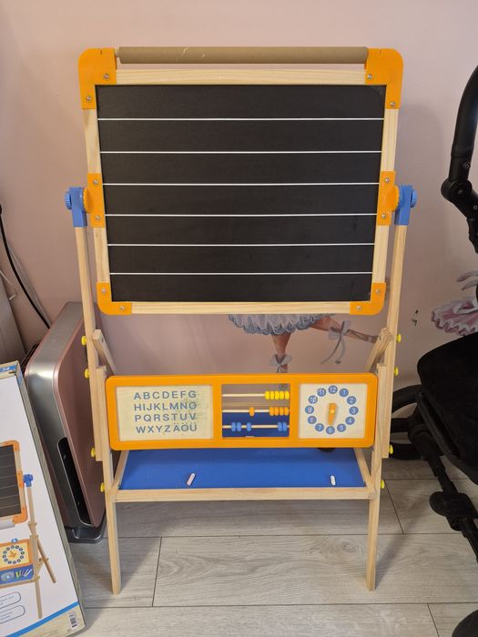 Tablica kredowa magnetyczna dla dzieci drewniana sztaluga do malowania