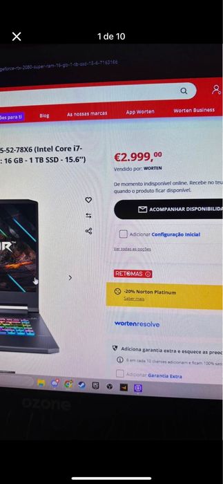 Portatil Gaming novo