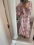 H&M długa maxi luźna oversize sukienka w kwiaty róż Boho XL/XXL