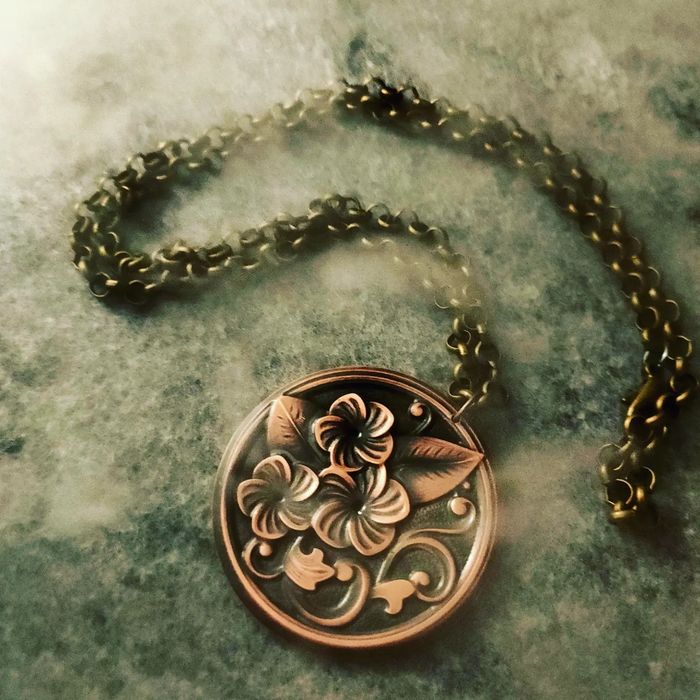 Wisior miedziany oksydowany 50mm solidny