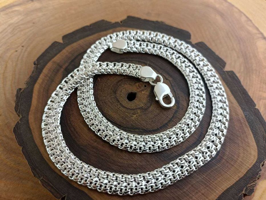 Серебряная цепочка Двойной Бисмарк. Срібний ланцюг Бісмарк подвійний