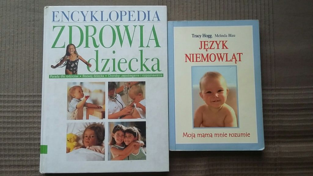 Książki "Język niemowląt" i "Encyklopedia zdrowia dziecka"