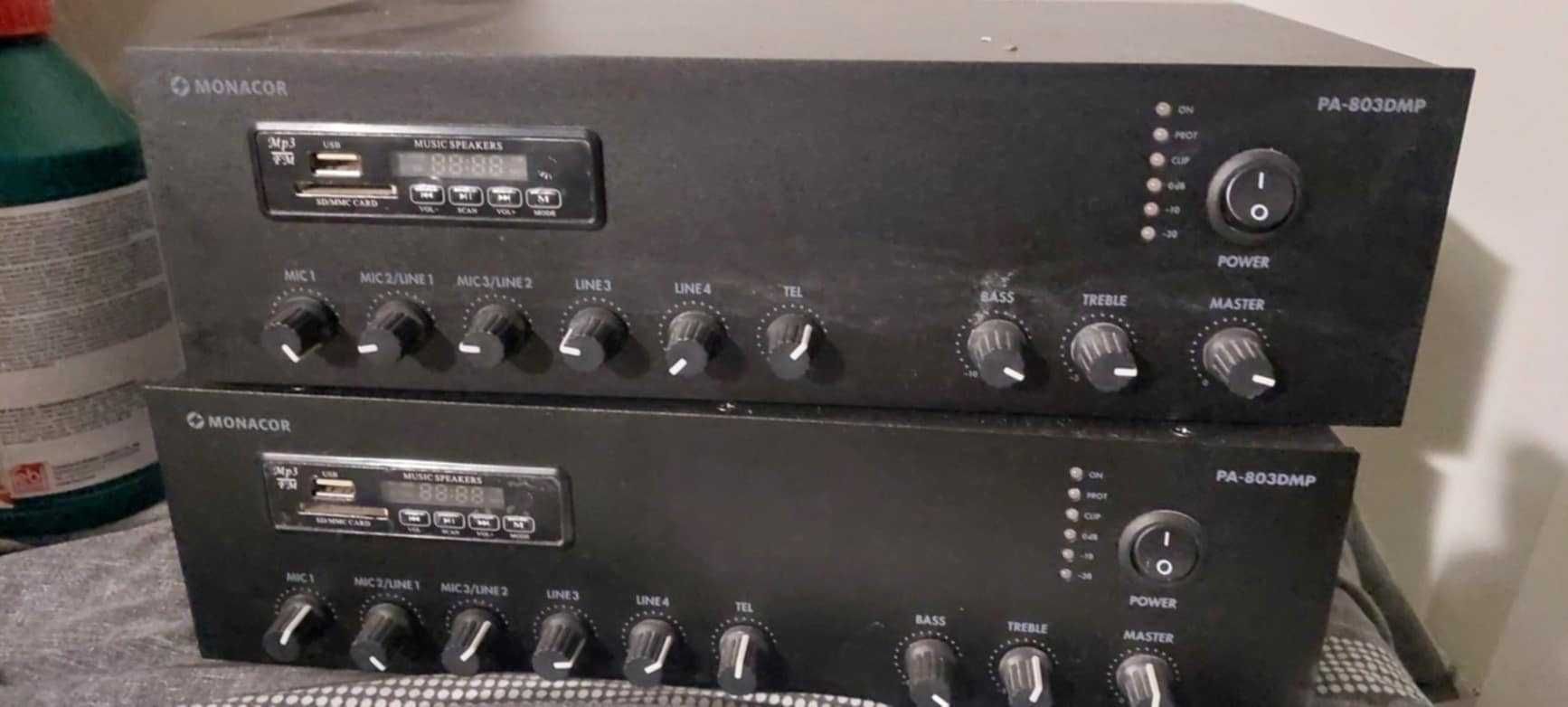 Tanio!  MONACOR PA-803DMP – Cyfrowy wzmacniacz miksujący 30W