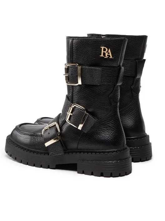 Rage Age Trapery 39 buty czarne botki skórzane zdobione