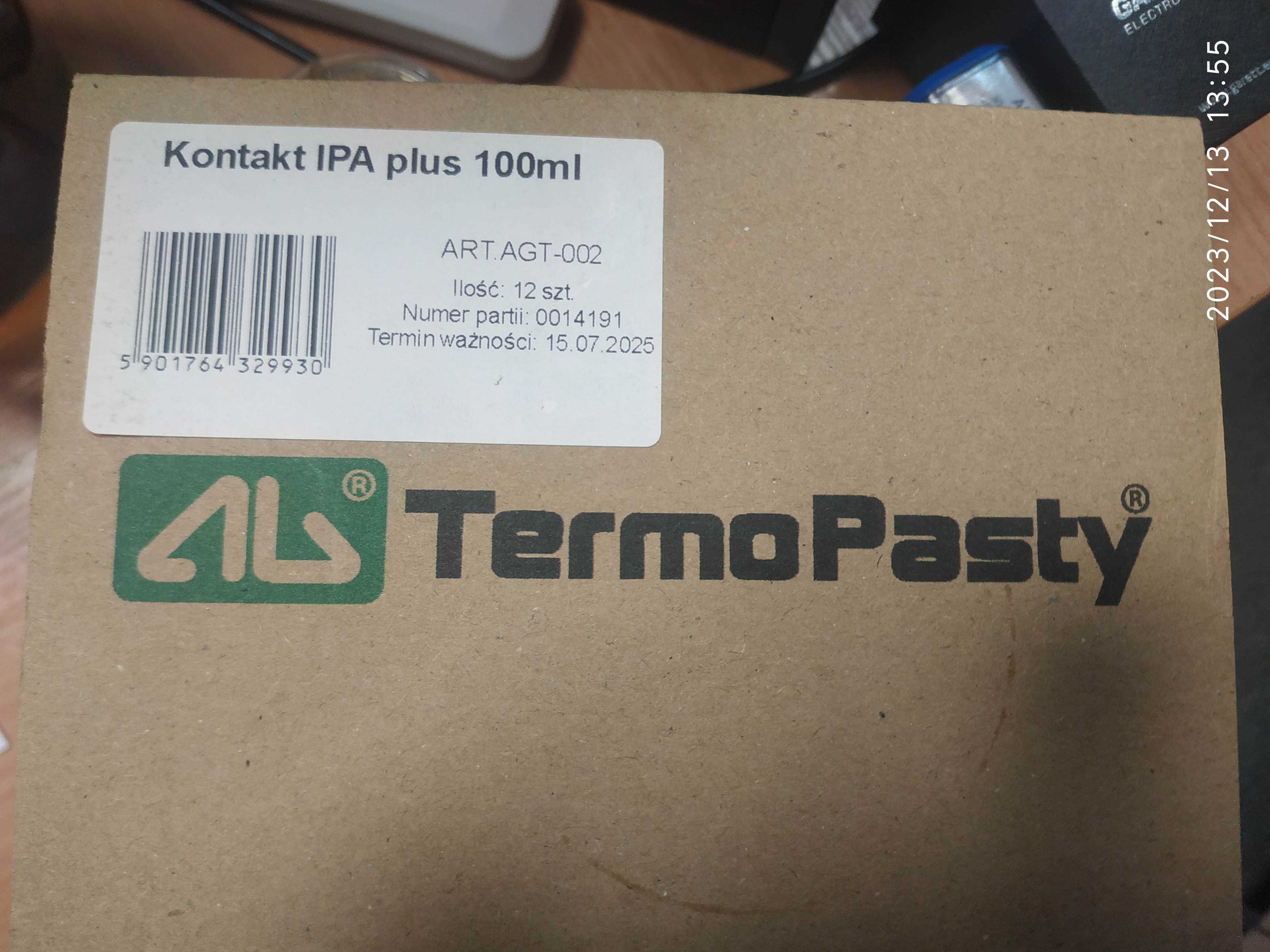 AG TermoPasty Kontakt IPA Plus alk. izopropylowy,100ml AGT-002, 12 szt