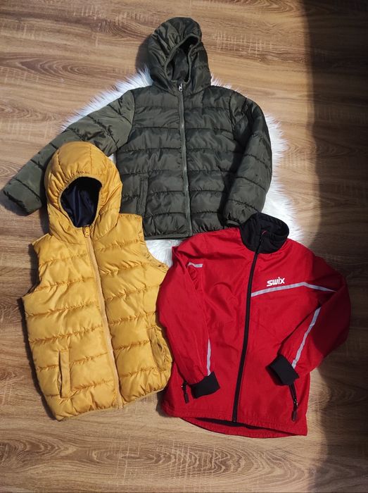 Kurtka i kamizelka dla chłopca x3szt 134/140