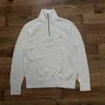 Оригінал | Білий чоловічий вʼязаний светр 1/3 zip Tommy Hilfiger