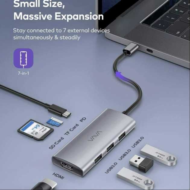 USB-хаб VAVA USB-C Hub 7-в-1 4k HDMI (VA-UC017)