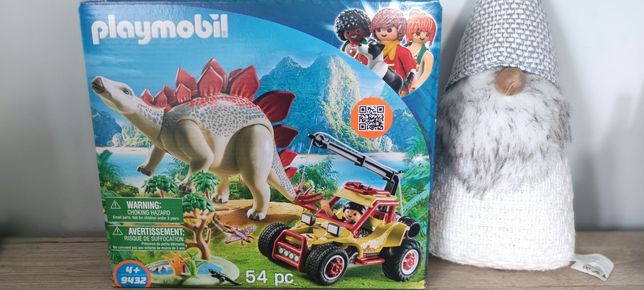 Playmobil dinozaur stegozaur i pojazd badawczy