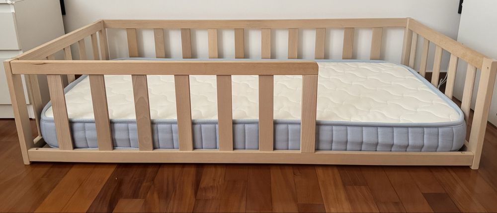 Cama AT4 70X140, Natural com colchão