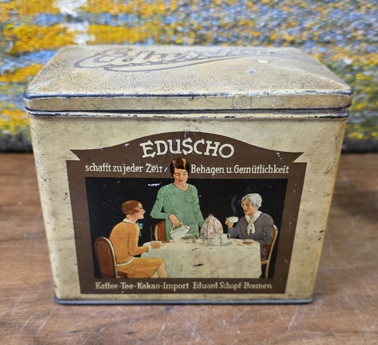 Przedwojenna puszka po kawie Eduscho
