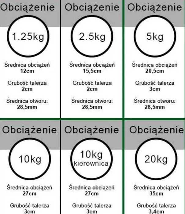 HANTLE ŻELIWNE 2x10kg gryf Talerze zestaw 20kg